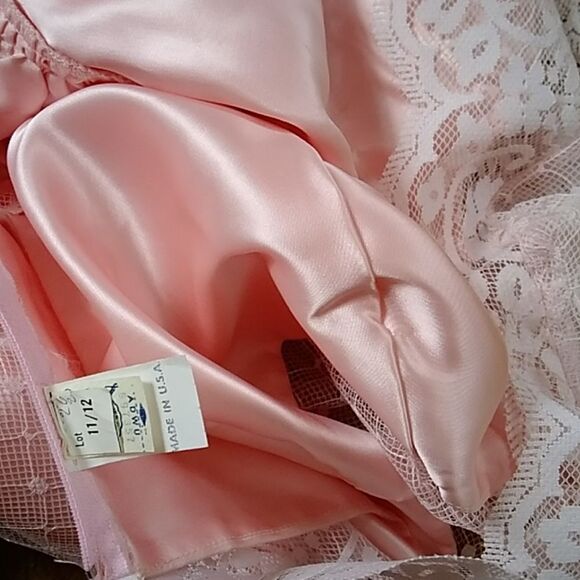 VTG ILGWU JCPENNEY WOMEN FORMAL LACE DRESS SIZE 11-12 MADE IN USA - Picture 6 of 10